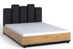 Łóżko INES 160x200 z pojemnikiem na pościel dąb artisan/ czarny   