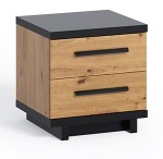 Szafka nocna INES dąb artisan/ czarny     
