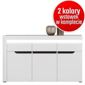 Komoda IRMA IM-4  biały/ biały połysk + d.magia