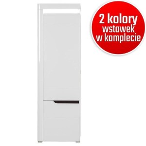 Regał Zamknięty IRMA IM-8  biały/ biały połysk + d.magia