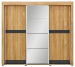 Szafa przesuwna z lustrem YORK Y-9 dąb grandson/grafit  