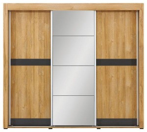 Szafa przesuwna z lustrem YORK Y-9 dąb grandson/grafit  