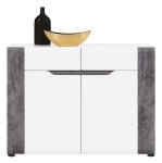 Komoda BRANDO B2 biały połysk/biały/beton