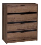 Komoda DENVER K4SZ dąb monastery/ czarny połysk 