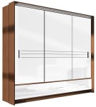 Szafa przesuwna AMSTERDAM 250 śliwa/ biały połysk 