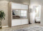 Szafa przesuwna Szafa SALWADOR 203cm dąb canyon/ biały+ lustro 