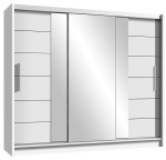 Szafa przesuwna  LIZBONA 250 cm biały + lustro 