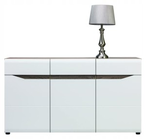 Komoda LIONEL LI-3 biały połysk/sonoma truflowa 