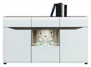 Komoda/kredens LIONEL 150cm LI-4 biały połysk/sonoma truflowa