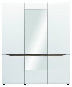 Szafa z lustrem 3D LIONEL LI-9 biały połysk/sonoma truflowa
