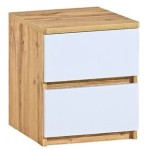 Szafka nocna ARCA  AR10 DOLMAR  dąb wotan/biel arktyczna  