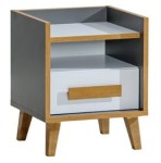 Szafka nocna WERSO W11 DOLMAR dąb riviera/biały brylantowy, antracyt  