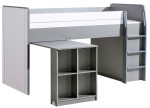 Łóżko piętrowe z biurkiem GUMI G15 DOLMAR biały brylantowy/ antracyt   