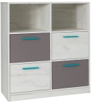 Komoda REST R04 dąb craft biały / popiel 