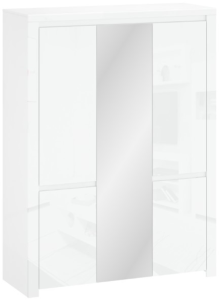 Szafa z lustrem 150 5d LINGO biały/biały połysk  