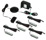 Zestaw oświetleniowy do półek szklanych 4x klips srebrny LED biały ciepły