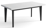 Stół rozkładany SKANDYNAWIA 200x100+2x50  LOFT 1 blat biały/ nogi czarne