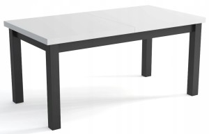 Stół rozkładany CLASSIC  170x90+2x40  biały/ czarny