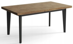 Stół rozkładany SKANDYNAWIA  200x100+2x50  LOFT 1 blat dąb lancelot / nogi czarne