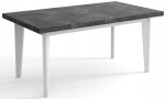 Stół rozkładany SKANDYNAWIA  140x80+40  blat atelier ciemny/ nogi białe