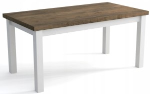 Stół rozkładany CLASSIC  170x90+2x40  dąb lefkas/ biały