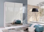 Szafa przesuwana 150 BATUMI 6 biały+lustro 