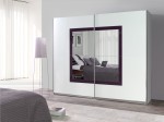 Szafa przesuwna 244 LUX 32 biały / fioletowy połysk / lustra 