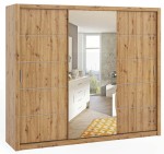 Szafa przesuwna BONO 250 dąb artisan + lustro