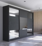 Szafa przesuwna ARUBA 2 250 grafit + szkło grafitowe 
