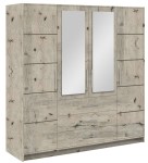 Szafa otwierana z szufladami BALI D4 196  dąb wellington+ lustro 