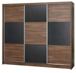 Szafa przesuwna CORDOBA 250 dąb stirling + brązowy beton