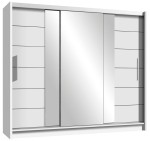 Szafa przesuwna  LIZBONA II 250 biały + lustro 