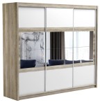 Szafa przesuwna Szafa SALWADOR 250 dąb canyon/ biały+ lustro  