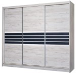 Szafa przesuwna TURYN 250 cm dąb craft + grafitowe szkło 