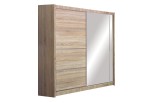 Szafa przesuwna  VISTA 180 dąb sonoma + lustro  