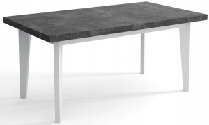 Stół rozkładany SKANDYNAWIA  120x80+40  blat atelier ciemny/ nogi białe 