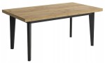 Stół rozkładany SKANDYNAWIA  120x80+40  blat dąb craft złoty/ nogi czarne 
