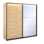 Szafa przesuwna QUANT 220cm QS-1  dąb artisan + czarny 