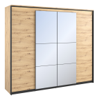 Szafa otwierana QUANT 250cm QS-5  dąb artisan + czarny  