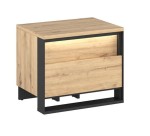 Szafka nocna z szufladami QUANT QS-3  dąb artisan + czarny   