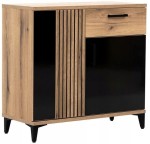 Komoda LIVEO ARIS02 88,5cm dąb evoke + czarny