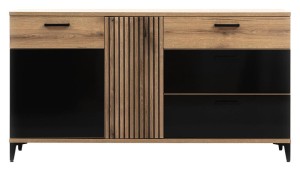 Komoda LIVEO ARIS03 156,5cm dąb evoke + czarny 