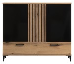 Komoda LIVEO ARIS04 124,5cm dąb evoke + czarny  