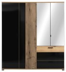 Szafa LIVEO ARIS11 187,5cm dąb evoke + czarny        