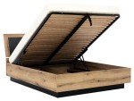 Łóżko z pojemnikiem 180x200 ARIS14 dąb evoke + czarny 