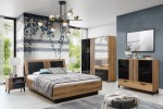 Zestaw sypialniany LIVEO ARIS dąb evoke + czarny
