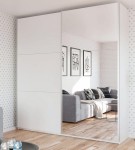 Szafa przesuwna RODOS 200 biała + lustro    