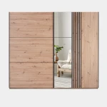 Szafa przesuwna z lustrem SINTRA 250 Dąb Artisan / Czarny / Lustro 