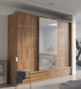 Szafa przesuwna z oświetleniem 250 ARTI AR-01 dąb stirling