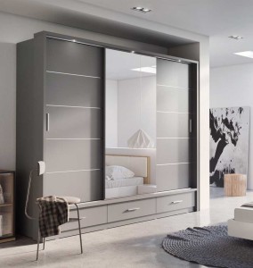 Szafa przesuwna z oświetleniem 250 ARTI AR-01 szary